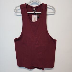 Savage Fenty Rib Sleep Muscle Tank Top Size XL Burgundy Racerback Stretch Comfy